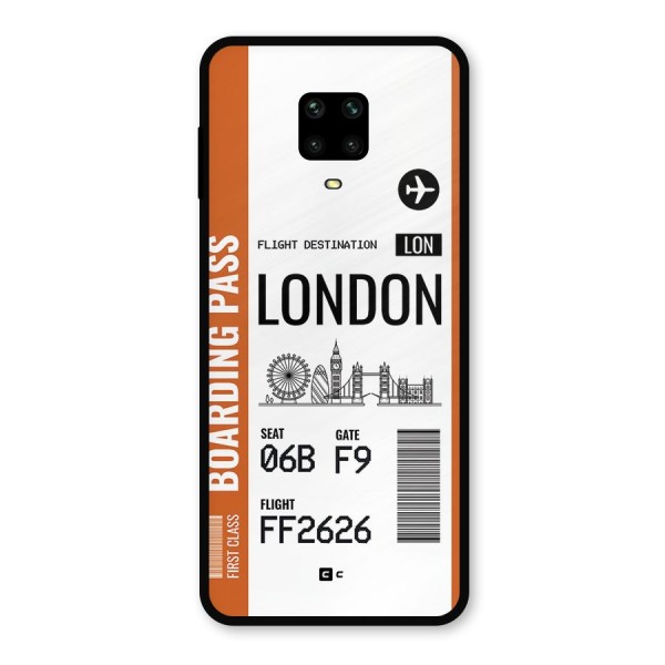London Boarding Pass Metal Back Case for Redmi Note 9 Pro Max
