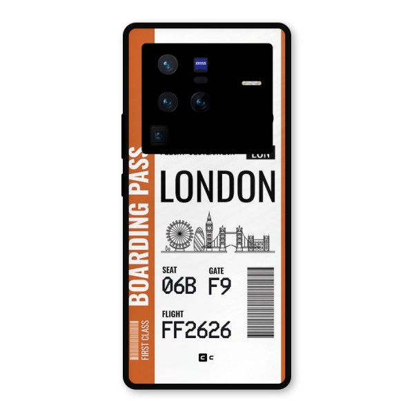 London Boarding Pass Metal Back Case for Vivo X80 Pro