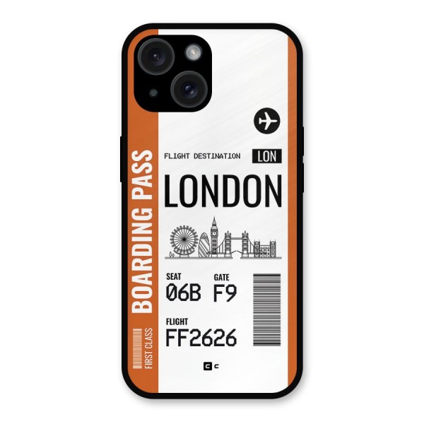 London Boarding Pass Metal Back Case for iPhone 15