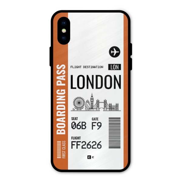 London Boarding Pass Metal Back Case for iPhone X