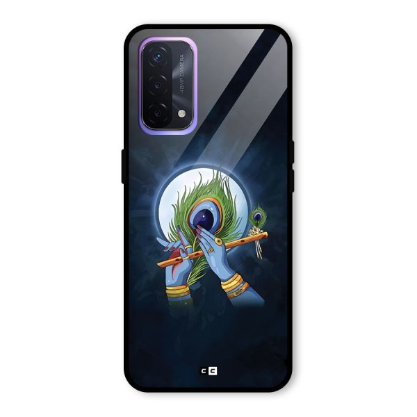 Lord Krishna Flute Glass Back Case for Oppo A74 5G