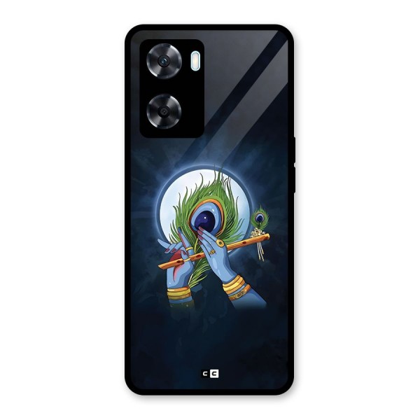Lord Krishna Flute Glass Back Case for Oppo A77