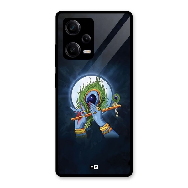 Lord Krishna Flute Glass Back Case for Redmi Note 12 Pro