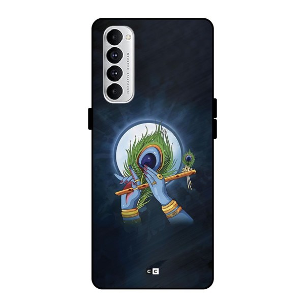 Lord Krishna Flute Metal Back Case for Oppo Reno4 Pro