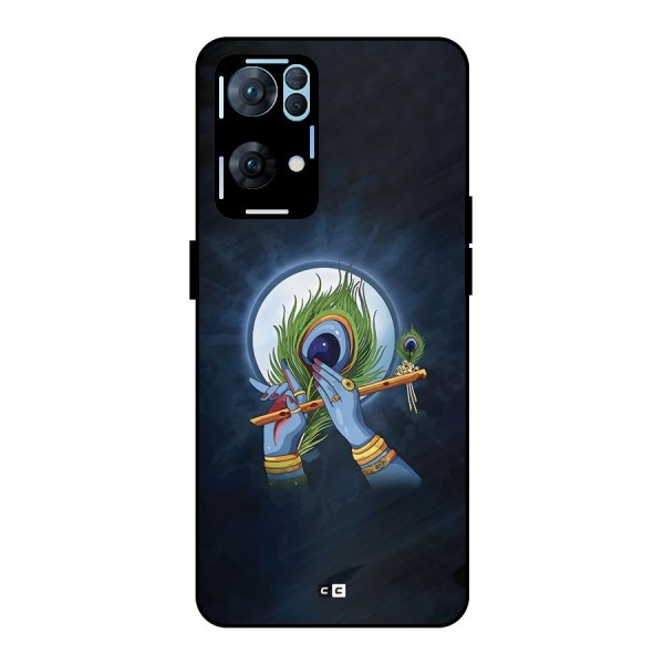 Lord Krishna Flute Metal Back Case for Oppo Reno7 Pro 5G