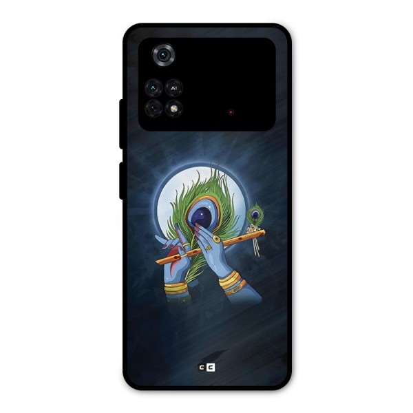 Lord Krishna Flute Metal Back Case for Poco M4 Pro 4G
