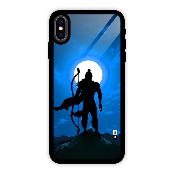 Lord Ram Illustration Glass Back Case for iPhone XS Max