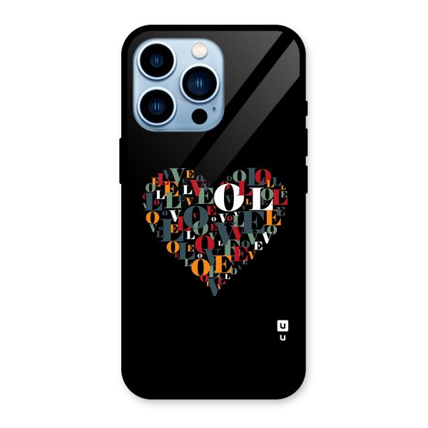 Love Abstract Heart Art Glass Back Case for iPhone 13 Pro