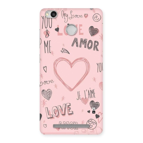 Love Amor Back Case for Redmi 3S Prime