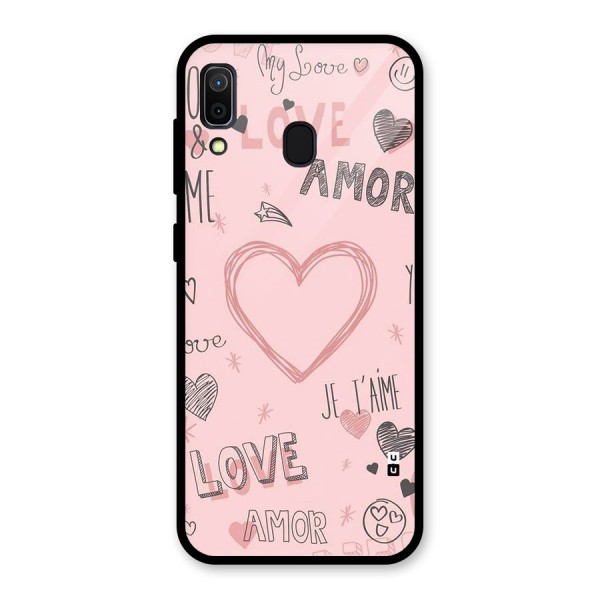 Love Amor Glass Back Case for Galaxy A30