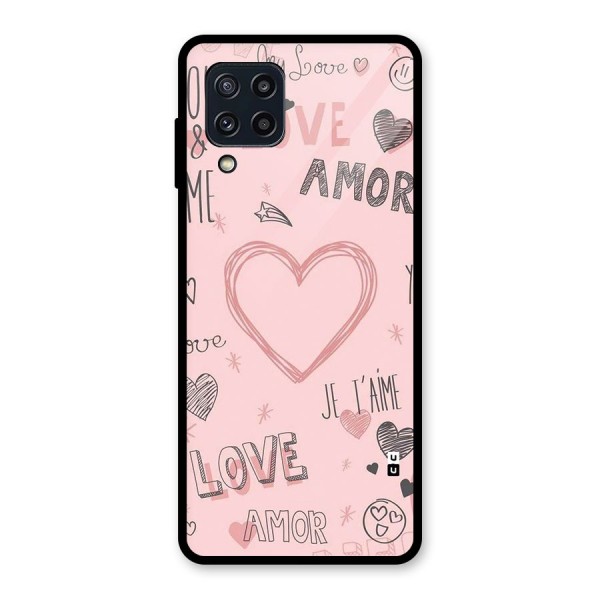 Love Amor Glass Back Case for Galaxy M32