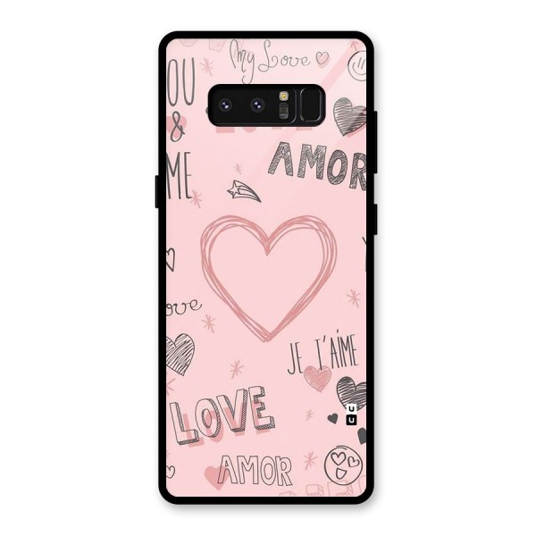 Love Amor Glass Back Case for Galaxy Note 8