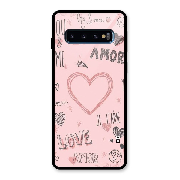 Love Amor Glass Back Case for Galaxy S10