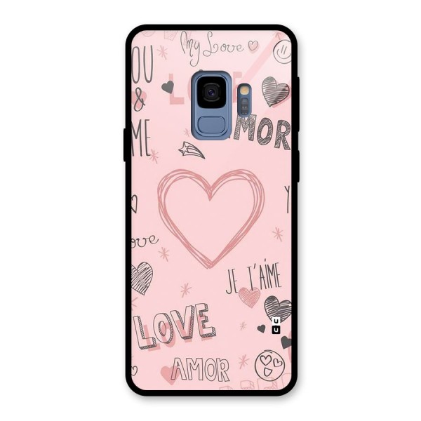 Love Amor Glass Back Case for Galaxy S9
