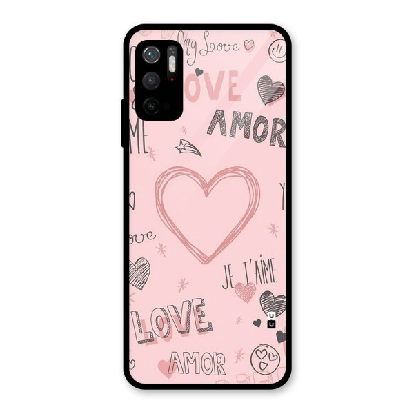Love Amor Glass Back Case for Poco M3 Pro 5G