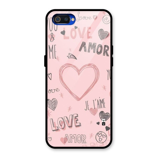 Love Amor Glass Back Case for Realme C2