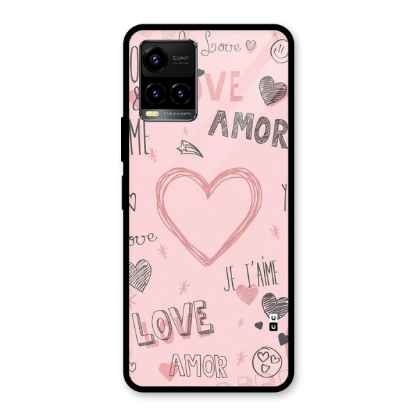 Love Amor Glass Back Case for Vivo Y33s