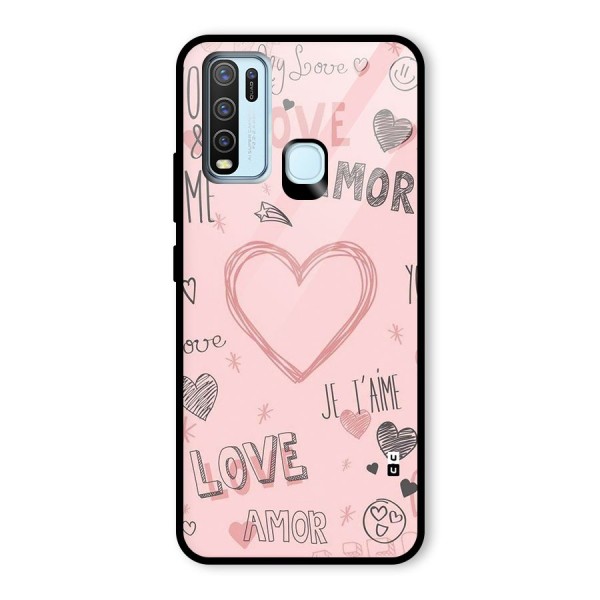Love Amor Glass Back Case for Vivo Y50