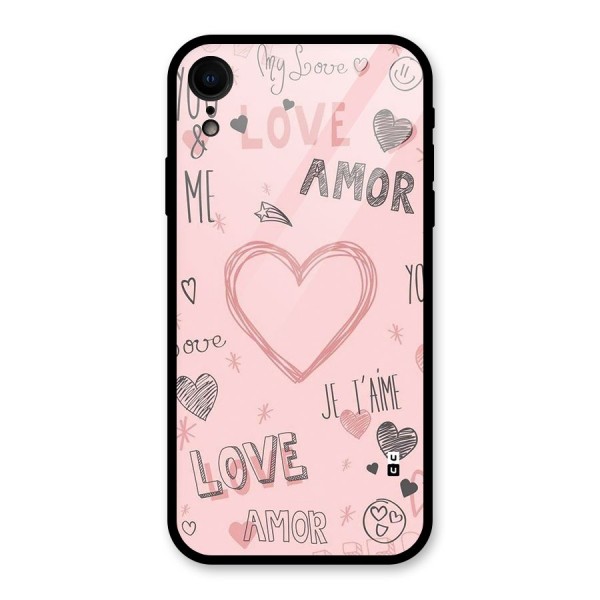 Love Amor Glass Back Case for iPhone XR