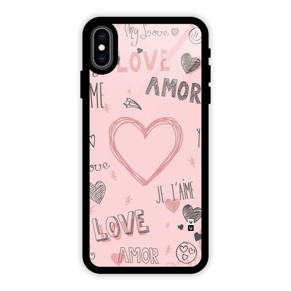 Love Amor Glass Back Case for iPhone XS Max