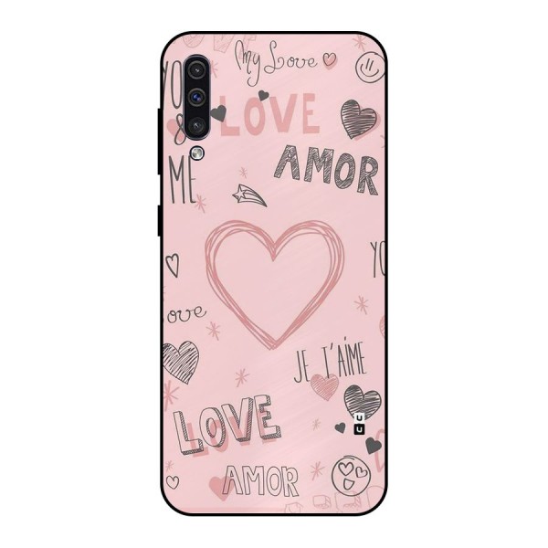Love Amor Metal Back Case for Galaxy A30s