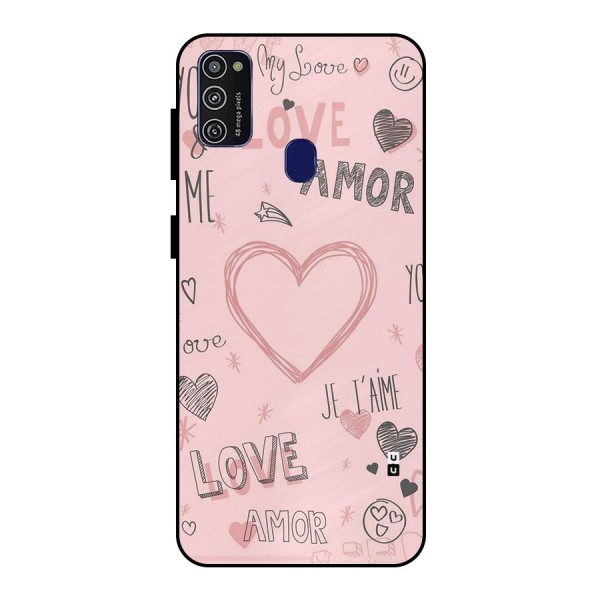 Love Amor Metal Back Case for Galaxy M21