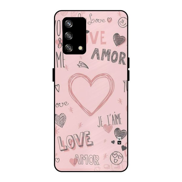 Love Amor Metal Back Case for Oppo F19s