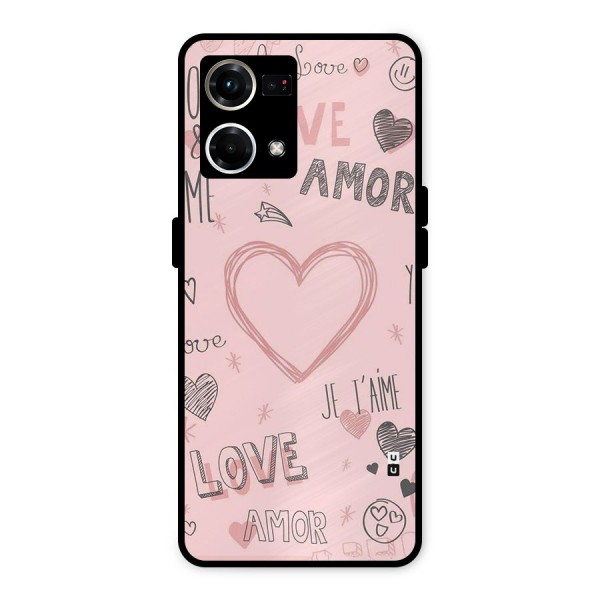 Love Amor Metal Back Case for Oppo F21 Pro 4G