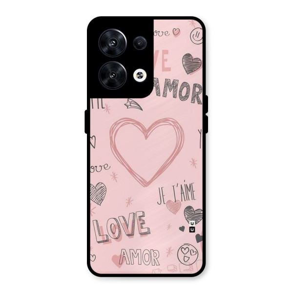 Love Amor Metal Back Case for Oppo Reno8 5G