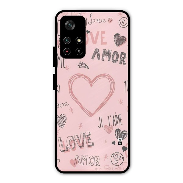 Love Amor Metal Back Case for Poco M4 Pro 5G