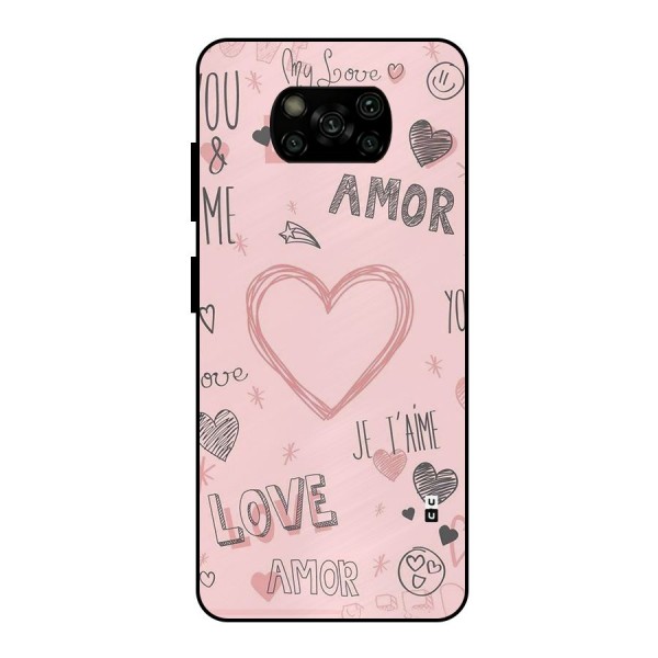 Love Amor Metal Back Case for Poco X3