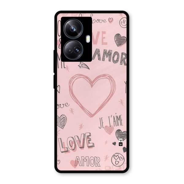 Love Amor Metal Back Case for Realme 10 Pro Plus