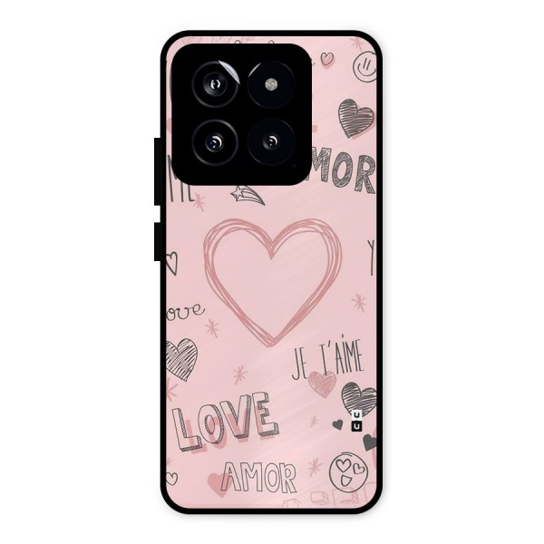 Love Amor Metal Back Case for Xiaomi 14