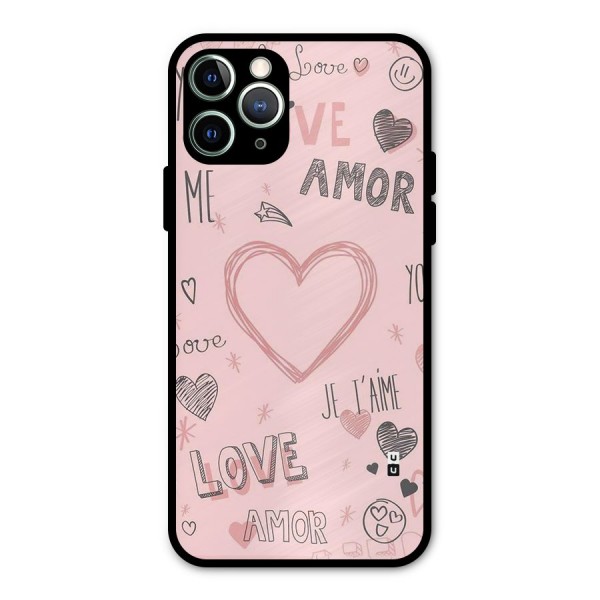 Love Amor Metal Back Case for iPhone 11 Pro Max