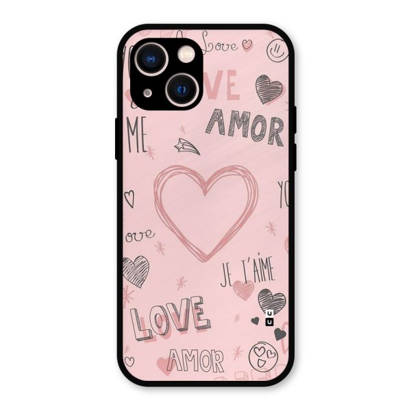 Love Amor Metal Back Case for iPhone 13