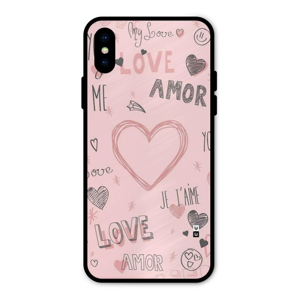 Love Amor Metal Back Case for iPhone X