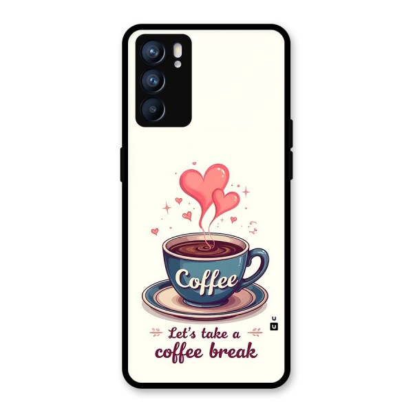 Love Coffee Break Glass Back Case for Oppo Reno6 5G