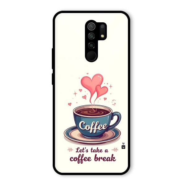 Love Coffee Break Glass Back Case for Redmi 9 Prime