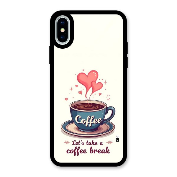 Love Coffee Break Glass Back Case for iPhone X