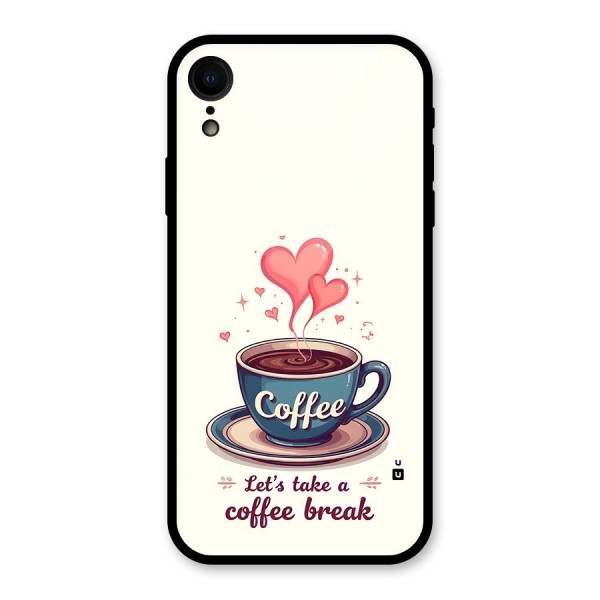 Love Coffee Break Glass Back Case for iPhone XR