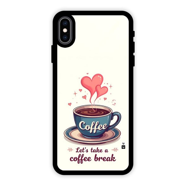 Love Coffee Break Glass Back Case for iPhone XS Max