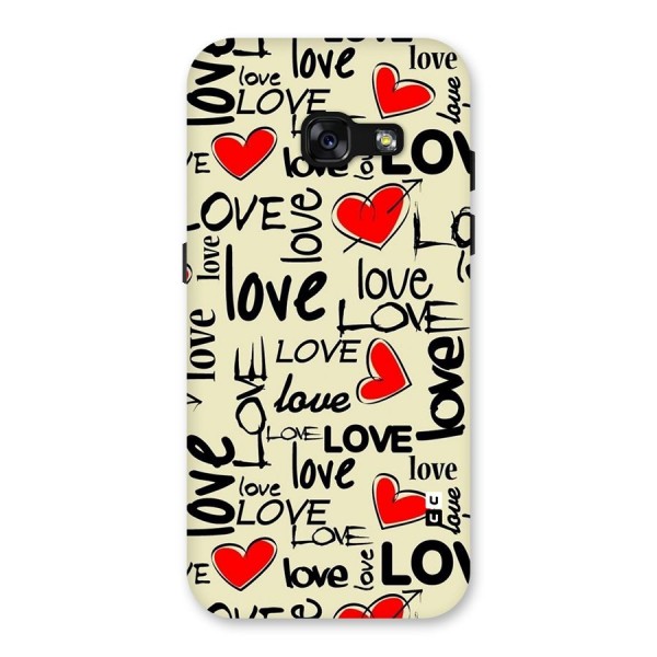 Love Hearts Pattern Back Case for Galaxy A3 (2017)