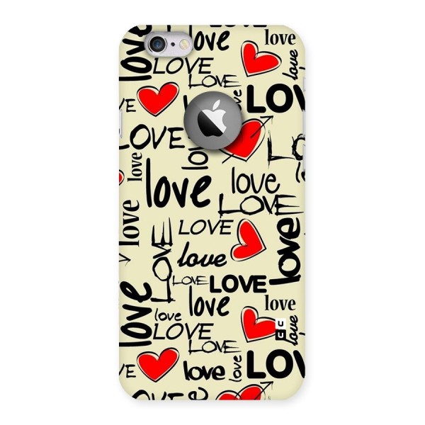 Love Hearts Pattern Back Case for iPhone 6 Logo Cut