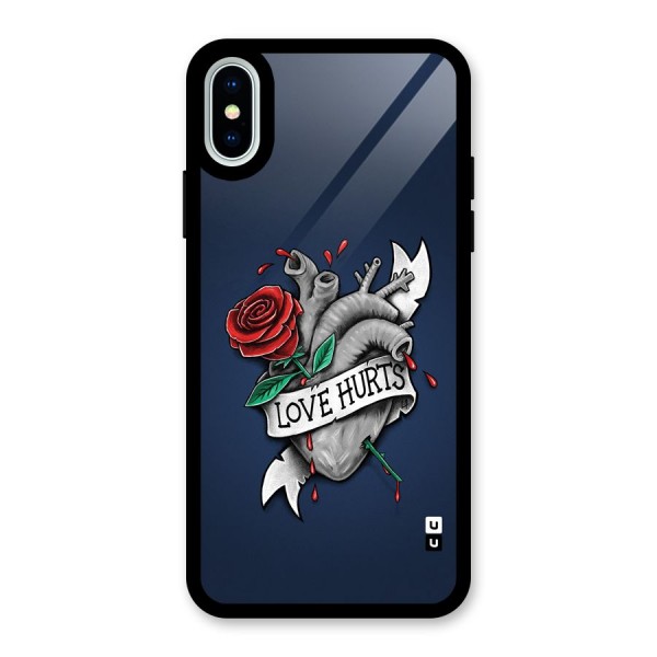Love Hurts Glass Back Case for iPhone X