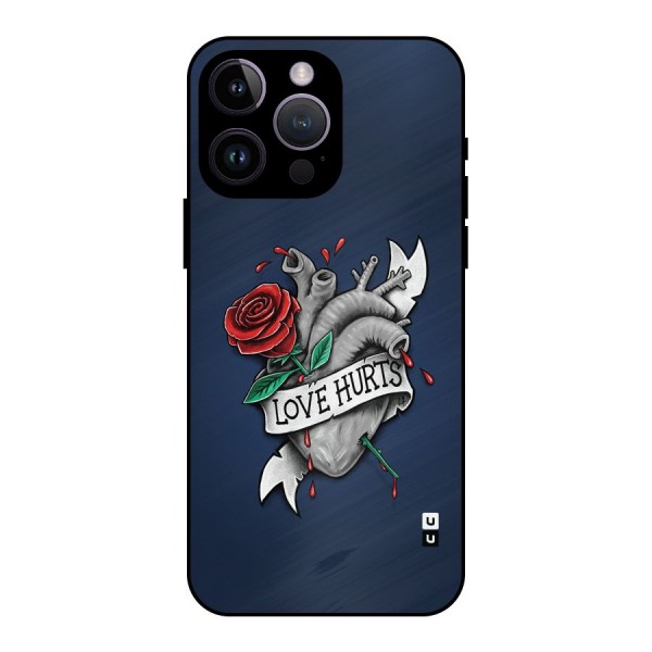 Love Hurts Metal Back Case for iPhone 14 Pro Max