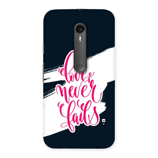 Love Never Fails Back Case for Moto G3