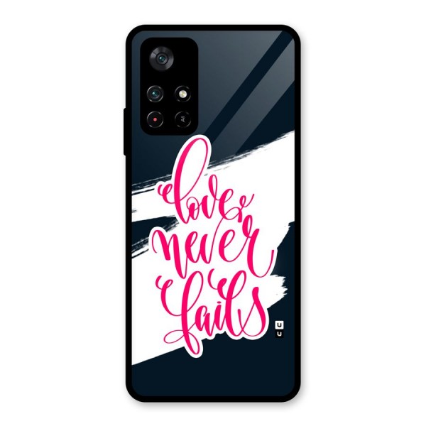 Love Never Fails Glass Back Case for Poco M4 Pro 5G