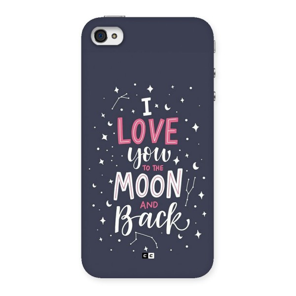 Love To The Moon Back Case for iPhone 4 4s