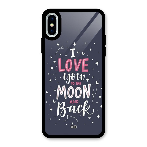 Love To The Moon Glass Back Case for iPhone X