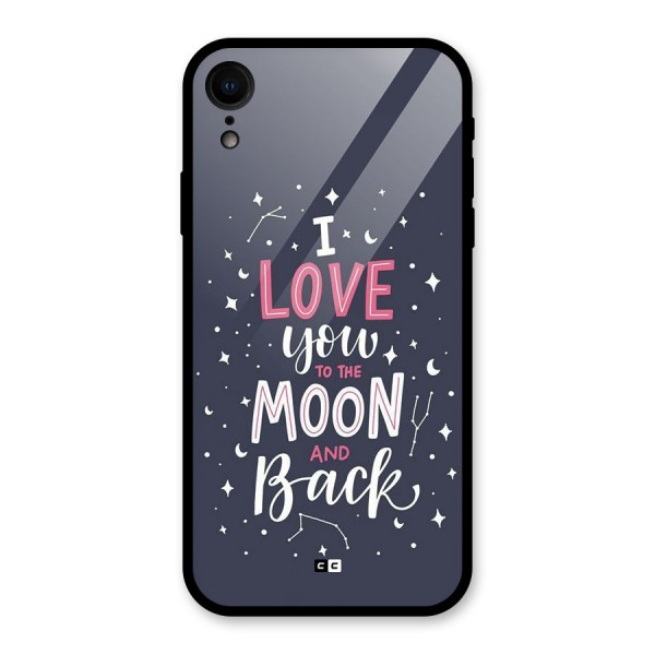 Love To The Moon Glass Back Case for iPhone XR